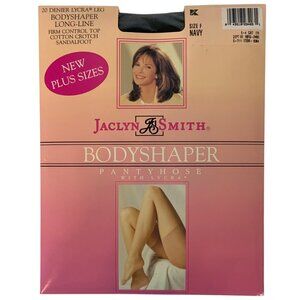 Jaclyn Smith Navy Bodyshaper Pantyhose Plus Sizes Size F 2XL Firm Control Top